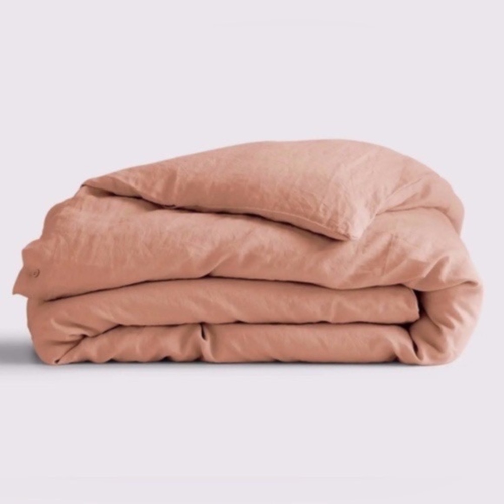 NWOT Quince European Linen Duvet Queen Full Cover in Desert Sunset